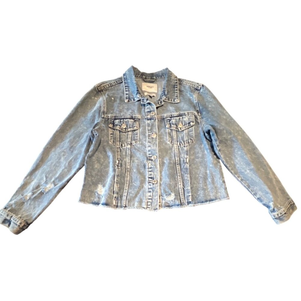 Vervet Los Angeles Womens‎ Classic Crop Denim Jacket Size L